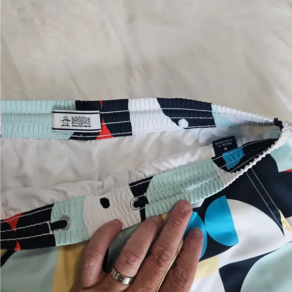 Original Penguin Colorful Geometric Swim Trunks - Picture 3 of 4